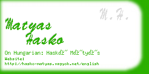 matyas hasko business card